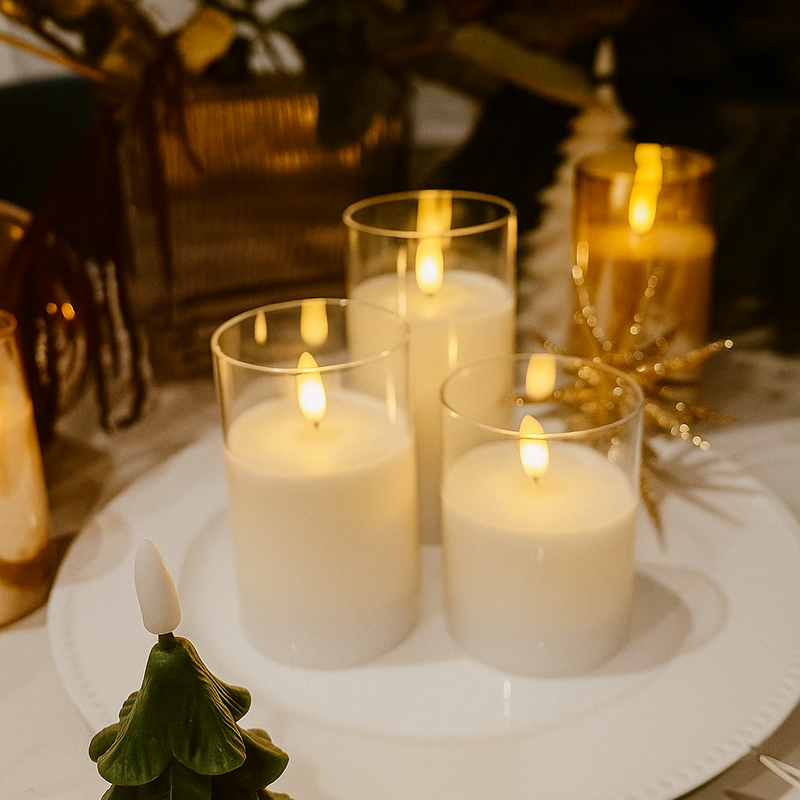 Translucent Glass Flameless Candles – Mr And Mrs Hill