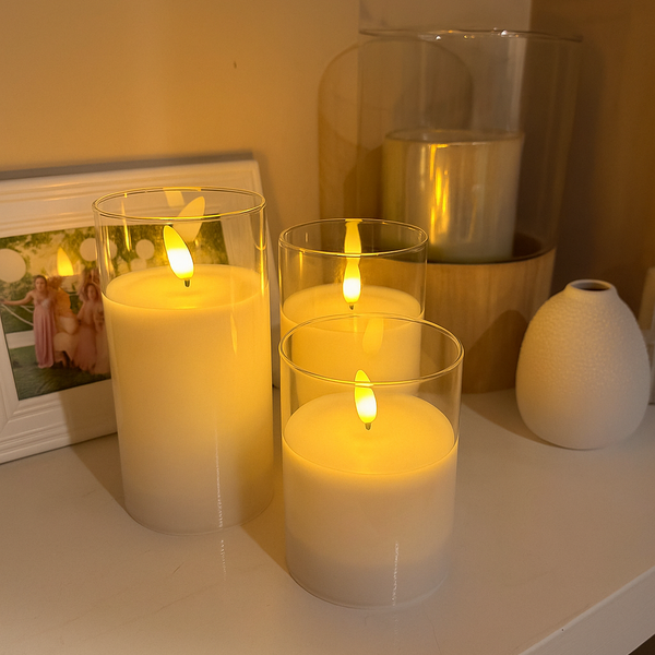 Translucent Glass Flameless Candles – Mr And Mrs Hill