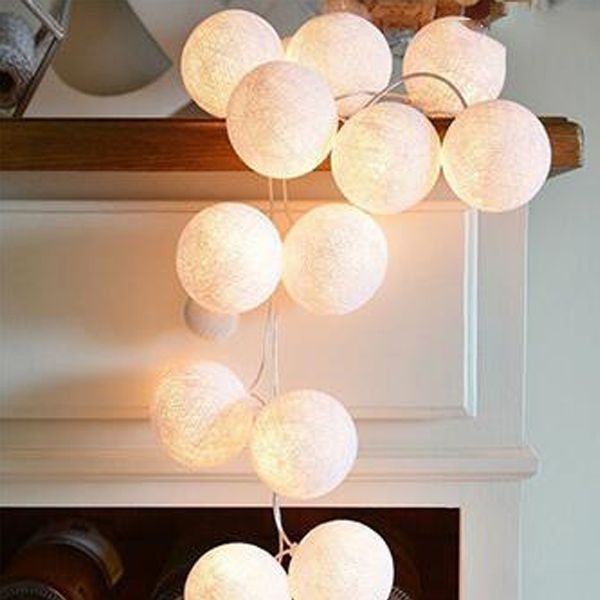 Cotton Ball String Fairy lights