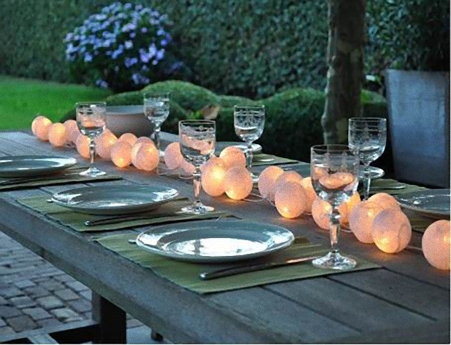 Cotton Ball String Fairy lights
