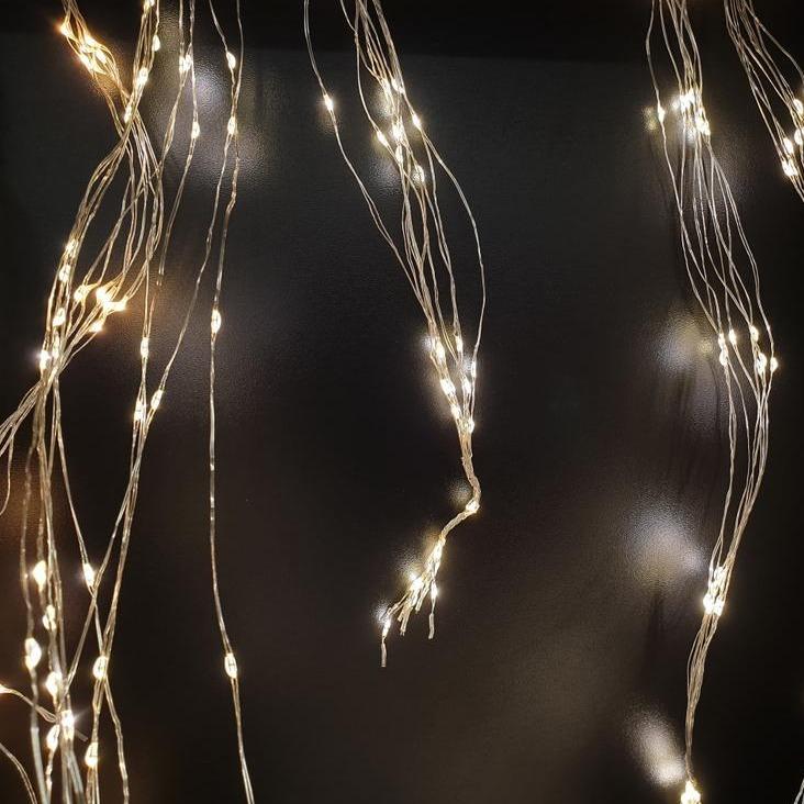 Elegant Micro Silver Copper Wire LED Curtain Lights 3x3m
